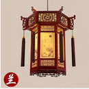 Traditional chinese carved bamboo lantern pendant lights dining room