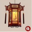 Traditional chinese carved bamboo lantern pendant lights dining room