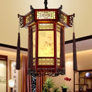 Traditional chinese carved bamboo lantern pendant lights dining room