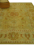 Traditional Design Antique beige and rust 8x10 Hand Knotted Wool Area Rug