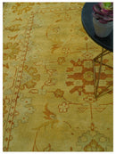 Traditional Design Antique beige and rust 8x10 Hand Knotted Wool Area Rug
