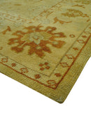 Traditional Design Antique beige and rust 8x10 Hand Knotted Wool Area Rug