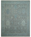 Traditional Design Gray And Beige Large 12x15 Hand Knotted Wool Rug