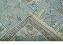 Traditional Design Gray And Beige Large 12x15 Hand Knotted Wool Rug