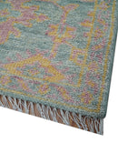 Traditional Design Teal And Pink 3x5 Hand knotted Wool Area Rug