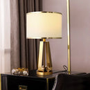 Traditional drum shade gold geometric single table lamp bedroom