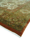 Traditional Fine Serapi Design Beige And Brown Hand Knotted 8x10 Wool Area Rug