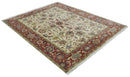 Traditional Floral Beige and Brown Vintage Style Hand knotted 8x10 wool Area Rug