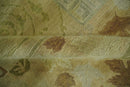 Traditional Floral Block Design Olive, Green and Brown Hand knotted 6x8 wool Area Rug