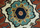 Traditional Floral Blue, Ivory and Rust Hand Knotted 9x12 wool area rug