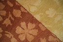 Traditional Floral Brown and Gold Hand knotted 4x6 wool Area Rug