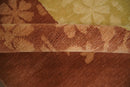Traditional Floral Brown and Gold Hand knotted 4x6 wool Area Rug