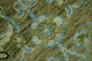 Traditional Floral Green and Aqua Hand Knotted 8x10 wool area rug