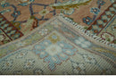 Traditional Floral Peach and Green Hand Knotted 8x10 wool area rug