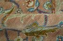 Traditional Floral Peach and Green Hand Knotted 8x10 wool area rug