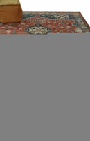 Traditional floral Rust, Charcoal and Beige Mamluk design Custom Made wool Area Rug