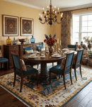 Traditional Floral Teal, Ivory and Mustard Hand Knotted Oriental Oushak wool Area Rug