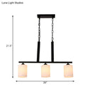 Traditional frosted glass black island pendant for dining room