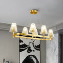 Traditional gold crystal island pendant light dining room