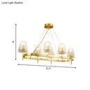 Traditional gold crystal island pendant light dining room