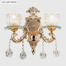 Traditional gold crystal wall sconce e12 restaurant wall lighting