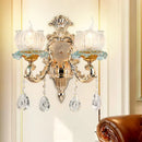 Traditional gold crystal wall sconce e12 restaurant wall lighting