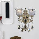 DecorBites™ Traditional Gold Semi-Open Flower Frosted Glass Sconce for Living Room Wall.