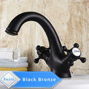 Traditional gold vessel sink basin faucet bathroom dual cross handle