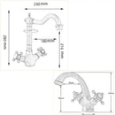 Traditional gold vessel sink basin faucet bathroom dual cross handle