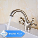 Traditional gold vessel sink basin faucet bathroom dual cross handle