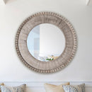 Traditional Grey Round Mirror Wall Decoration