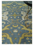 Traditional Hand Knotted 8x10 Oriental Oushak Silver, Ivory and Beige Wool Area Rug | TRDCP1168810