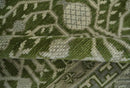 Traditional Hand knotted Royal Green and Ivory Turkish Design wool Area Rug