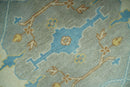 Traditional Hand Knotted Silver and Ivory 8x10 Oriental Oushak wool area rug