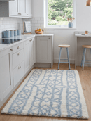 Traditional Hand Made Moroccan Design Wool Light Blue Moroccan Rug