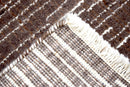 Modern Stripes Pattern Brown Hand Knotted Wool 2x3 Area Rug