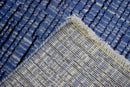 Modern Style Blue and Ivory Hand Knotted Wool 2x3 Area Rug