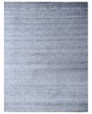 Modern Solid Design Blue Hand Knotted Wool 8x10 Area Rug