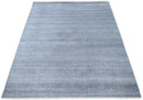 Modern Solid Design Blue Hand Knotted Wool 8x10 Area Rug