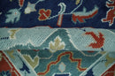 Traditional Heriz Brown, Blue and Gray Hand Knotted Custom Made Wool Area Rug
