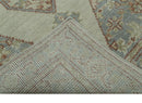 Traditional Heriz Design Beige And Blue Hand Knotted 3x5 Wool Area Rug