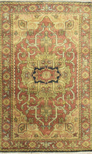 Traditional Heriz Design Rust And Brown Hand Knotted Fine Wool Area Rug
