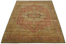Traditional Heriz Design Rust And Brown Hand Knotted Fine Wool Area Rug