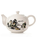 Traditional ink illustration dehua clay tea set dining room teaware