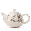 Traditional ink illustration dehua clay tea set dining room teaware