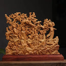 Traditional ivory eight immortals sculpture living room wood decor