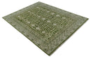 Traditional Khotan Design Hand knotted Green and Ivory 8x10 wool Area Rug
