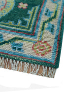 Traditional Khotan Design Teal 3x5 Hand knotted Wool Area Rug