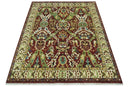 Traditional Large Design Maroon and Green Hand Knotted 8x10 wool area rug