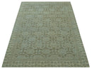 Traditional Oriental Design Brown, Blue And Beige Hand Knotted 6x8 Wool Area Rug